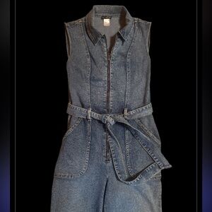 VENUS Women’s Off-Shoulder Zipper Front Denim Jumpsuit Size 8